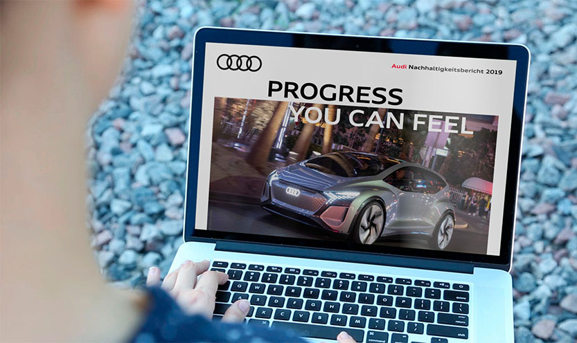 Image of the media.audiusa website on a laptop screen.