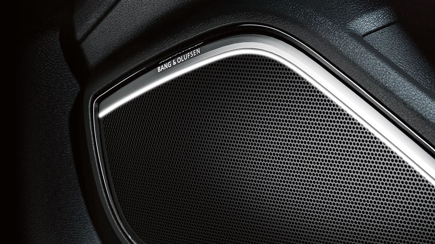 Close up on the Bang & Olufsen Sound System.